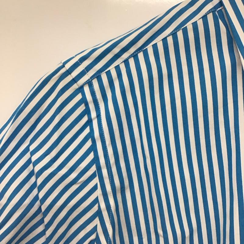 ラルフローレンスポーツ RALPHLAURENSPORT シャツ、ブラウス 半袖 半袖シャツ ストライプシャツ カラーシャツ 8 ストライプ 白 / ホワイト / white X 青 / ブルー / blue メンズ USED 古着 中古 10153226