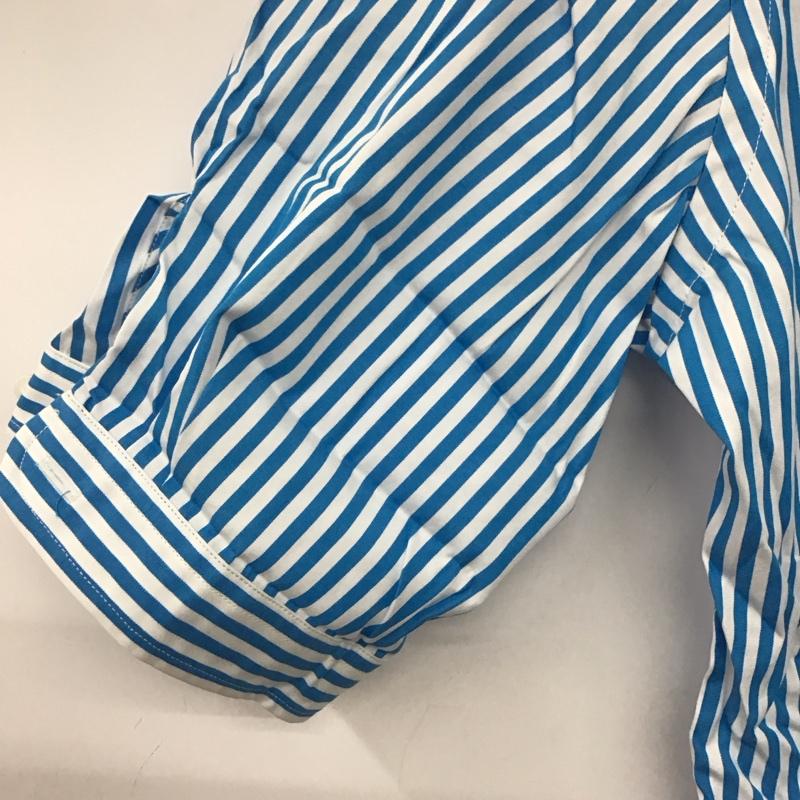 ラルフローレンスポーツ RALPHLAURENSPORT シャツ、ブラウス 半袖 半袖シャツ ストライプシャツ カラーシャツ 8 ストライプ 白 / ホワイト / white X 青 / ブルー / blue メンズ USED 古着 中古 10153226