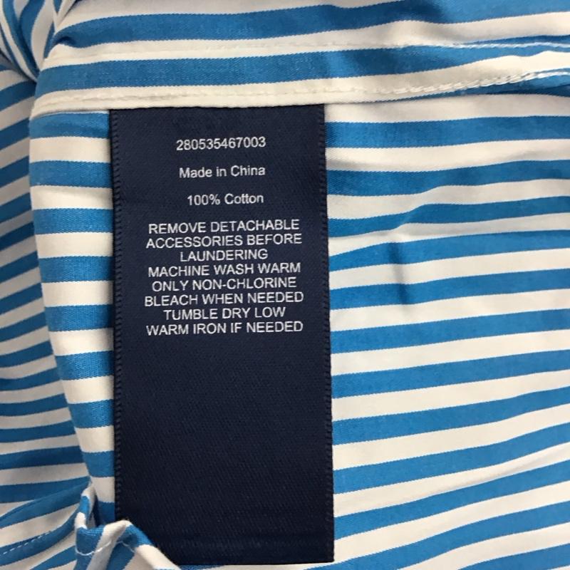 ラルフローレンスポーツ RALPHLAURENSPORT シャツ、ブラウス 半袖 半袖シャツ ストライプシャツ カラーシャツ 8 ストライプ 白 / ホワイト / white X 青 / ブルー / blue メンズ USED 古着 中古 10153226