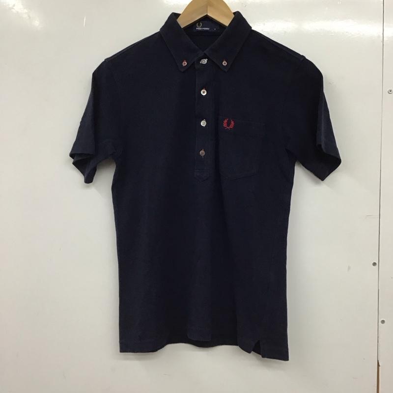 フレッドペリー FRED PERRY ポロシャツ 半袖 半袖ポロシャツ カラーシャツ 半袖カットソー S ロゴ、文字 紺 / ネイビー / navy メンズ USED 古着 中古 10153229
