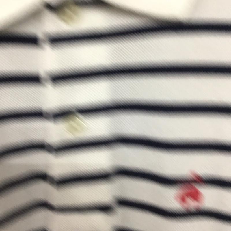 ブルックスブラザーズ BROOKS BROTHERS ポロシャツ 半袖 半袖ポロシャツ カラーシャツ 半袖カットソー M ボーダー柄 白 / ホワイト / white X 紺 / ネイビー / navy メンズ USED 古着 中古 10153231