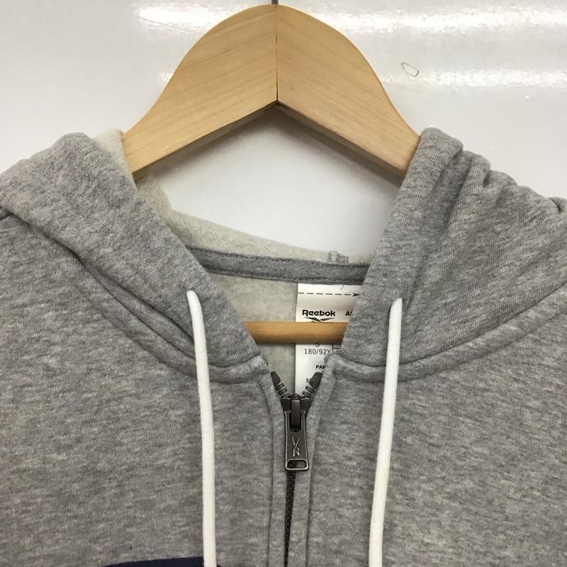 リーボック Reebok パーカー 長袖 ジップアップパーカー 長袖パーカー カジュアルジャケット M ロゴ、文字 灰 / グレー / gray メンズ USED 古着 中古 10153238