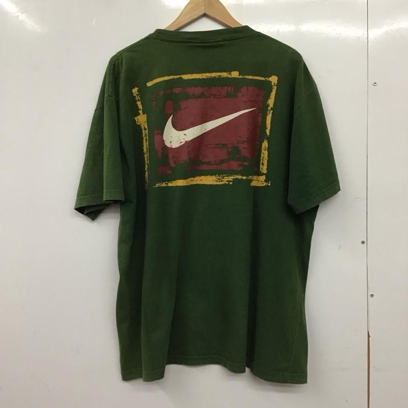 ナイキ NIKE Tシャツ 半袖 半袖カットソー プリントTシャツ クルーネックカットソー XXL ロゴ、文字 カーキ / カーキ / khaki メンズ USED 古着 中古 10153241