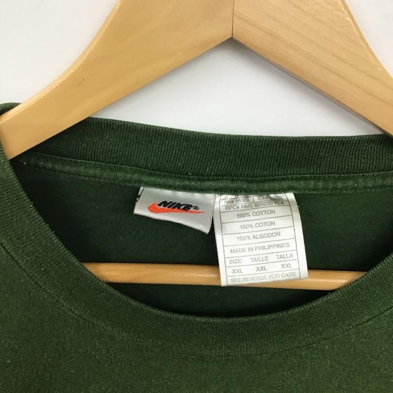 ナイキ NIKE Tシャツ 半袖 半袖カットソー プリントTシャツ クルーネックカットソー XXL ロゴ、文字 カーキ / カーキ / khaki メンズ USED 古着 中古 10153241
