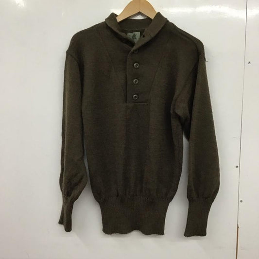 ミリタリー ミリタリー ニット、セーター 長袖 長袖ニット カラーネック 古着 38 無地 カーキ / カーキ / khaki メンズ USED 古着 中古 10153242