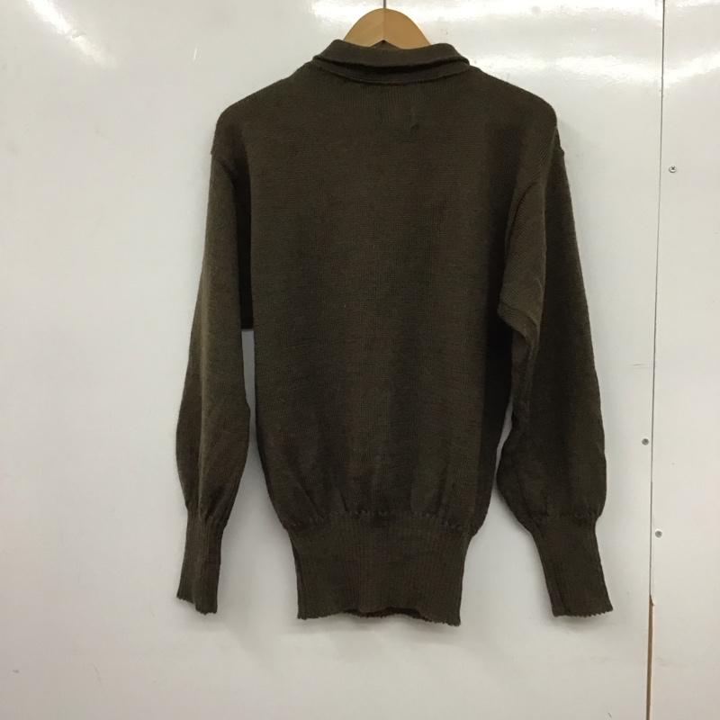 ミリタリー ミリタリー ニット、セーター 長袖 長袖ニット カラーネック 古着 38 無地 カーキ / カーキ / khaki メンズ USED 古着 中古 10153242