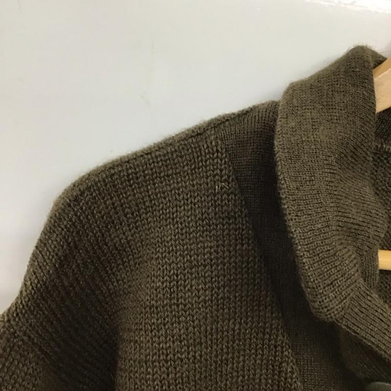 ミリタリー ミリタリー ニット、セーター 長袖 長袖ニット カラーネック 古着 38 無地 カーキ / カーキ / khaki メンズ USED 古着 中古 10153242