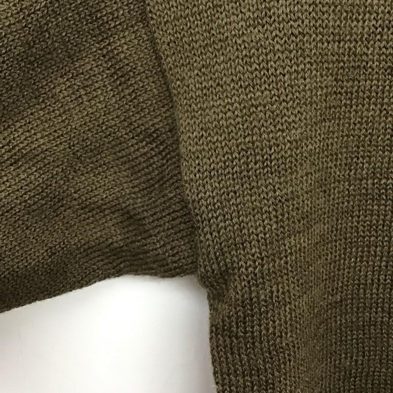 ミリタリー ミリタリー ニット、セーター 長袖 長袖ニット カラーネック 古着 38 無地 カーキ / カーキ / khaki メンズ USED 古着 中古 10153242