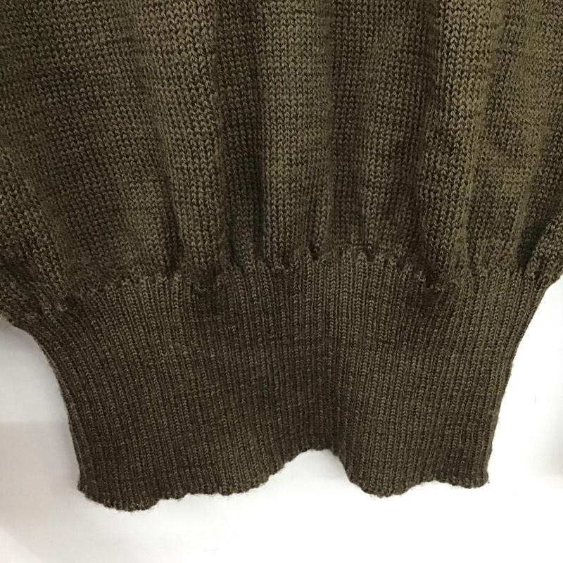 ミリタリー ミリタリー ニット、セーター 長袖 長袖ニット カラーネック 古着 38 無地 カーキ / カーキ / khaki メンズ USED 古着 中古 10153242