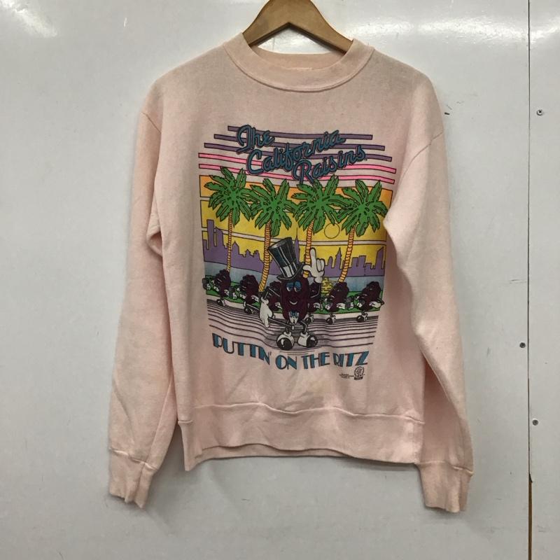 古着 USED トレーナー 長袖 長袖トレーナー スウェット クルーネック プルオーバー S プリント 桃 / ピンク / pink メンズ USED 古着 中古 10153243