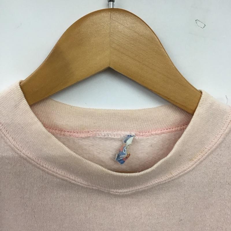 古着 USED トレーナー 長袖 長袖トレーナー スウェット クルーネック プルオーバー S プリント 桃 / ピンク / pink メンズ USED 古着 中古 10153243