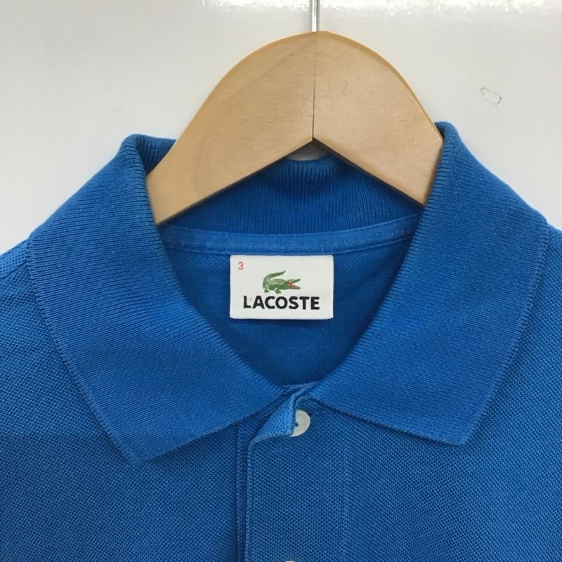 ラコステ LACOSTE ポロシャツ 半袖 半袖ポロシャツ カラーシャツ 半袖カットソー 3 ロゴ、文字 青 / ブルー / blue メンズ USED 古着 中古 10153249