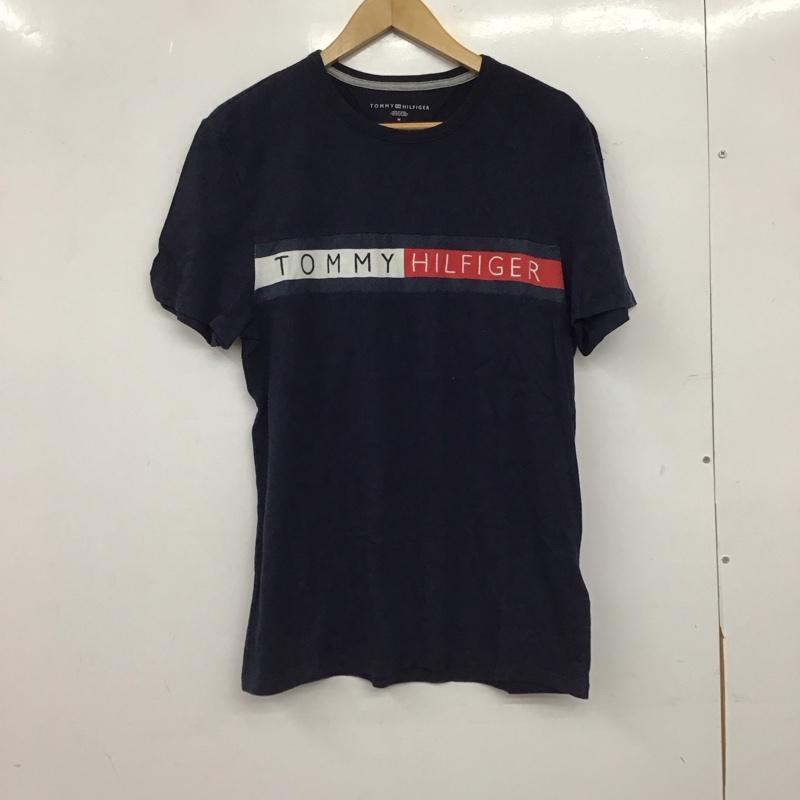 トミーヒルフィガー TOMMY HILFIGER Tシャツ 半袖 半袖カットソー プリントTシャツ クルーネックカットソー M ロゴ、文字 紺 / ネイビー / navy メンズ USED 古着 中古 10153252
