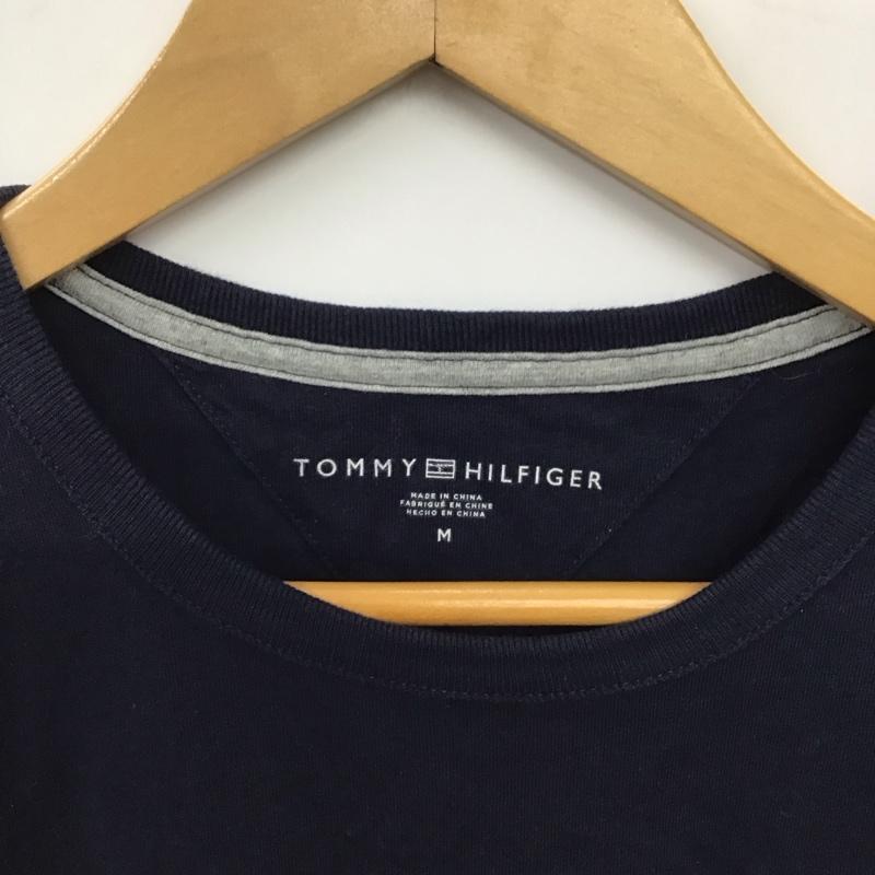 トミーヒルフィガー TOMMY HILFIGER Tシャツ 半袖 半袖カットソー プリントTシャツ クルーネックカットソー M ロゴ、文字 紺 / ネイビー / navy メンズ USED 古着 中古 10153252