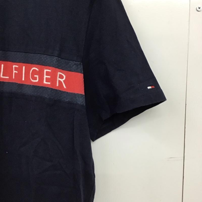 トミーヒルフィガー TOMMY HILFIGER Tシャツ 半袖 半袖カットソー プリントTシャツ クルーネックカットソー M ロゴ、文字 紺 / ネイビー / navy メンズ USED 古着 中古 10153252
