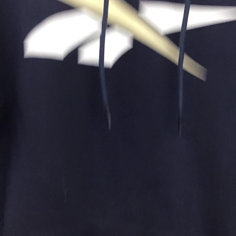 リーボック Reebok パーカー 長袖 長袖パーカー プルオーバーパーカー スウェット M ロゴ、文字 紺 / ネイビー / navy メンズ USED 古着 中古 10153254