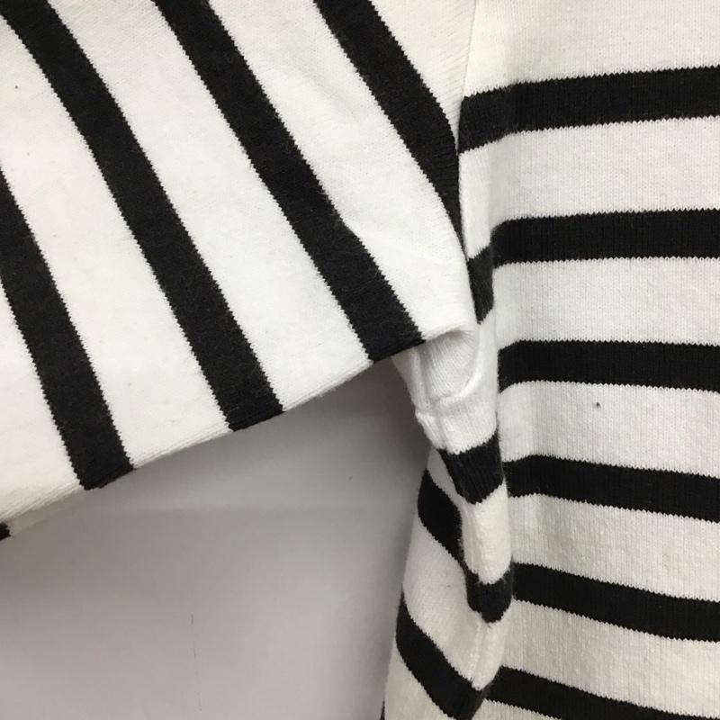 アイテムズ アーバンリサーチ ITEMS URBAN RESEARCH カットソー 長袖 長袖カットソー クルーネックカットソー プリントカットソー L ボーダー柄 白 / ホワイト / white メンズ USED 古着 中古 10153255