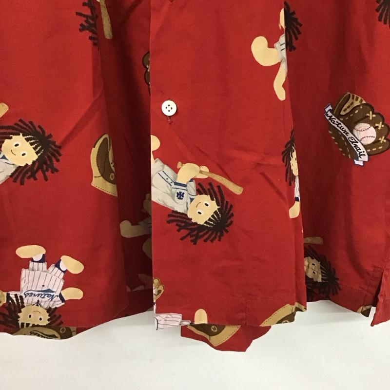 ピンクハウス PINK HOUSE シャツ、ブラウス 半袖 半袖シャツ プリントシャツ ポケットシャツ M プリント 赤 / レッド / red メンズ USED 古着 中古 10153257