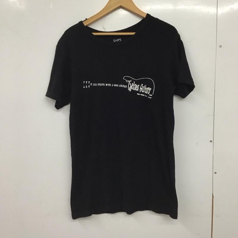 シップス SHIPS Tシャツ 半袖 半袖カットソー プリントTシャツ クルーネックカットソー L ロゴ、文字 黒 / ブラック / black メンズ USED 古着 中古 10153261