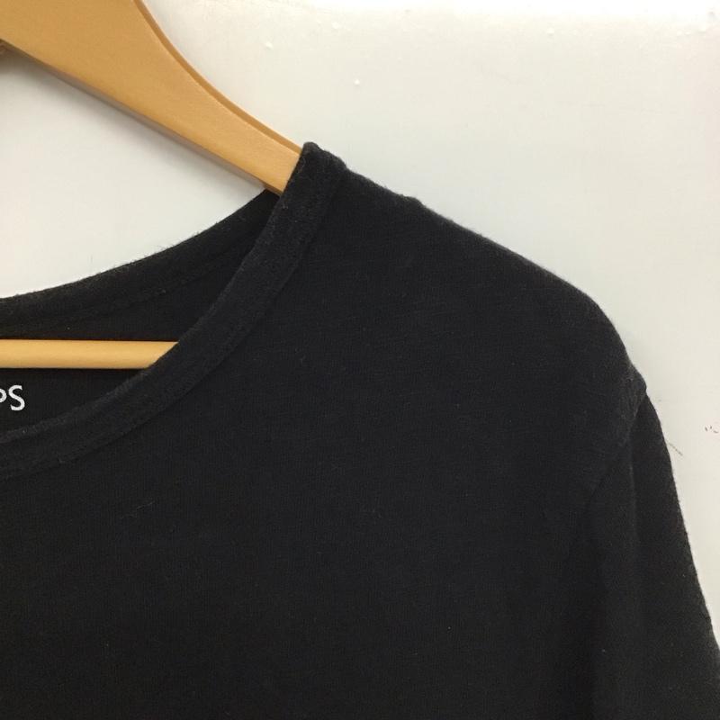 シップス SHIPS Tシャツ 半袖 半袖カットソー プリントTシャツ クルーネックカットソー L ロゴ、文字 黒 / ブラック / black メンズ USED 古着 中古 10153261