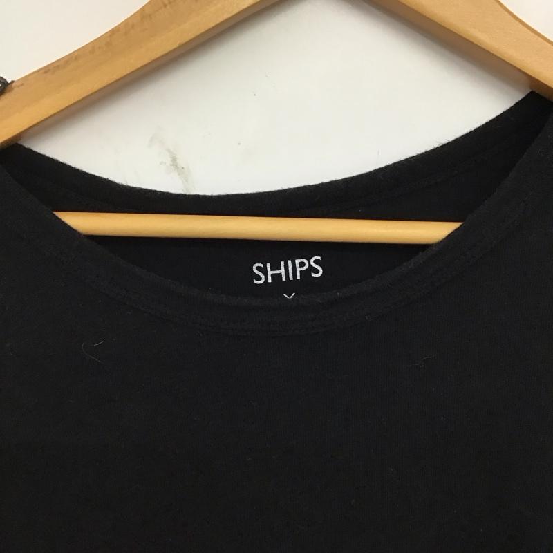 シップス SHIPS Tシャツ 半袖 半袖カットソー プリントTシャツ クルーネックカットソー L ロゴ、文字 黒 / ブラック / black メンズ USED 古着 中古 10153261