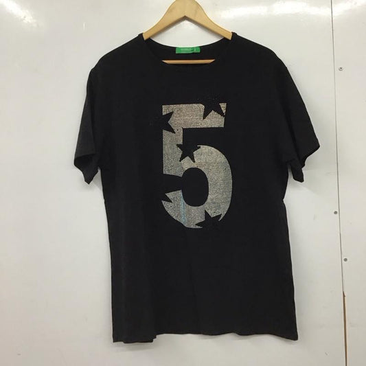 ウザリス USUALIS Tシャツ 半袖 半袖カットソー プリントTシャツ クルーネックカットソー L ロゴ、文字 黒 / ブラック / black メンズ USED 古着 中古 10153262