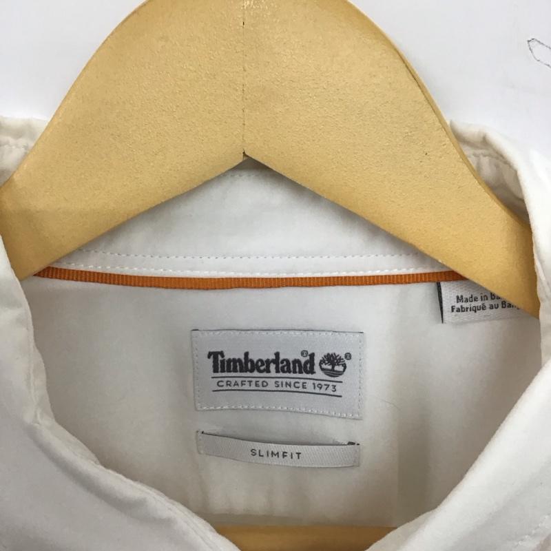 ティンバーランド Timberland シャツ、ブラウス 長袖 長袖シャツ ボタンダウンシャツ カラーシャツ L ロゴ、文字 白 / ホワイト / white メンズ USED 古着 中古 10153263