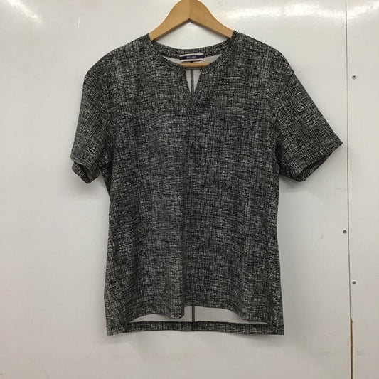 リエラボ RIELABO カットソー 半袖 半袖カットソー ストレッチ 総柄 白 / ホワイト / white X 黒 / ブラック / black メンズ USED 古着 中古 10153264
