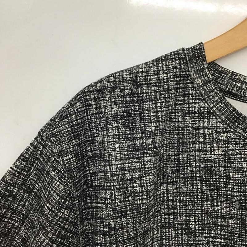 リエラボ RIELABO カットソー 半袖 半袖カットソー ストレッチ 総柄 白 / ホワイト / white X 黒 / ブラック / black メンズ USED 古着 中古 10153264