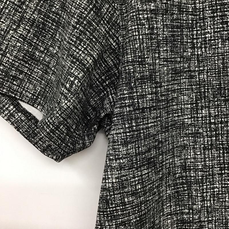 リエラボ RIELABO カットソー 半袖 半袖カットソー ストレッチ 総柄 白 / ホワイト / white X 黒 / ブラック / black メンズ USED 古着 中古 10153264