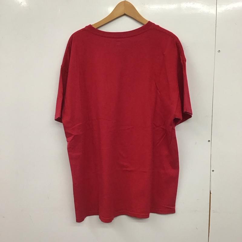 ヘインズ HANES Tシャツ 半袖 半袖カットソー プリントTシャツ クルーネックカットソー XL ロゴ、文字 赤 / レッド / red メンズ USED 古着 中古 10153265