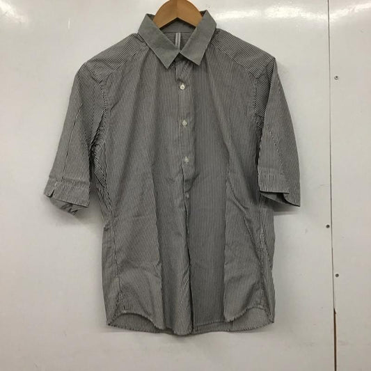 ブラックバレット Black Barrett シャツ、ブラウス 半袖 半袖シャツ ストライプシャツ カラーシャツ 3 ストライプ 白 / ホワイト / white X ダークグレー / ダークグレー / メンズ USED 古着 中古 10153266