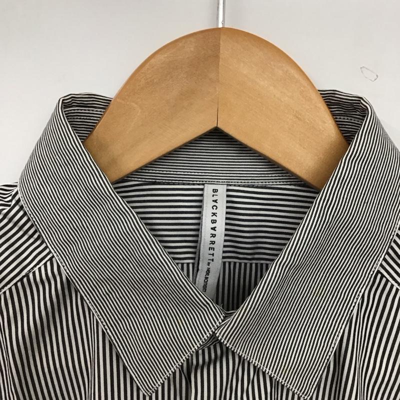 ブラックバレット Black Barrett シャツ、ブラウス 半袖 半袖シャツ ストライプシャツ カラーシャツ 3 ストライプ 白 / ホワイト / white X ダークグレー / ダークグレー / メンズ USED 古着 中古 10153266