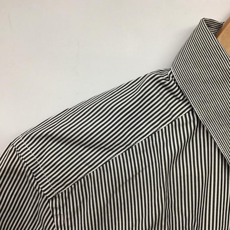 ブラックバレット Black Barrett シャツ、ブラウス 半袖 半袖シャツ ストライプシャツ カラーシャツ 3 ストライプ 白 / ホワイト / white X ダークグレー / ダークグレー / メンズ USED 古着 中古 10153266