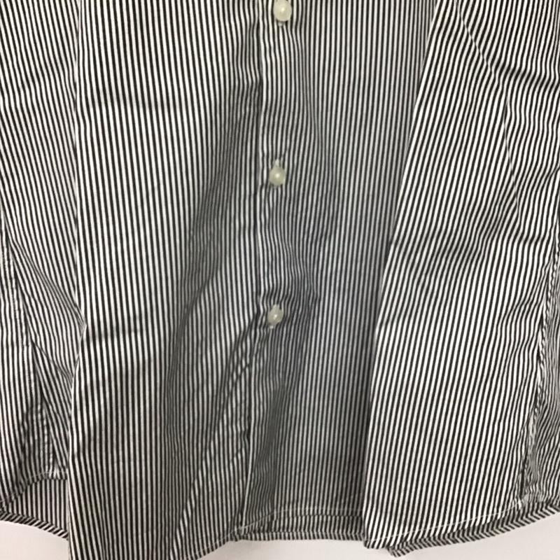 ブラックバレット Black Barrett シャツ、ブラウス 半袖 半袖シャツ ストライプシャツ カラーシャツ 3 ストライプ 白 / ホワイト / white X ダークグレー / ダークグレー / メンズ USED 古着 中古 10153266