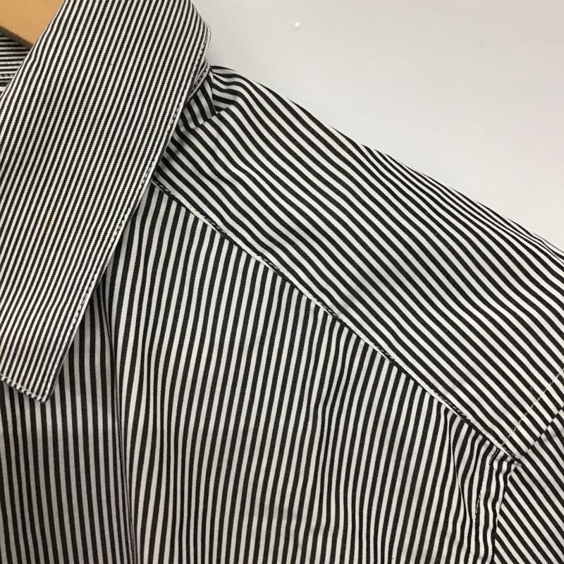 ブラックバレット Black Barrett シャツ、ブラウス 半袖 半袖シャツ ストライプシャツ カラーシャツ 3 ストライプ 白 / ホワイト / white X ダークグレー / ダークグレー / メンズ USED 古着 中古 10153266