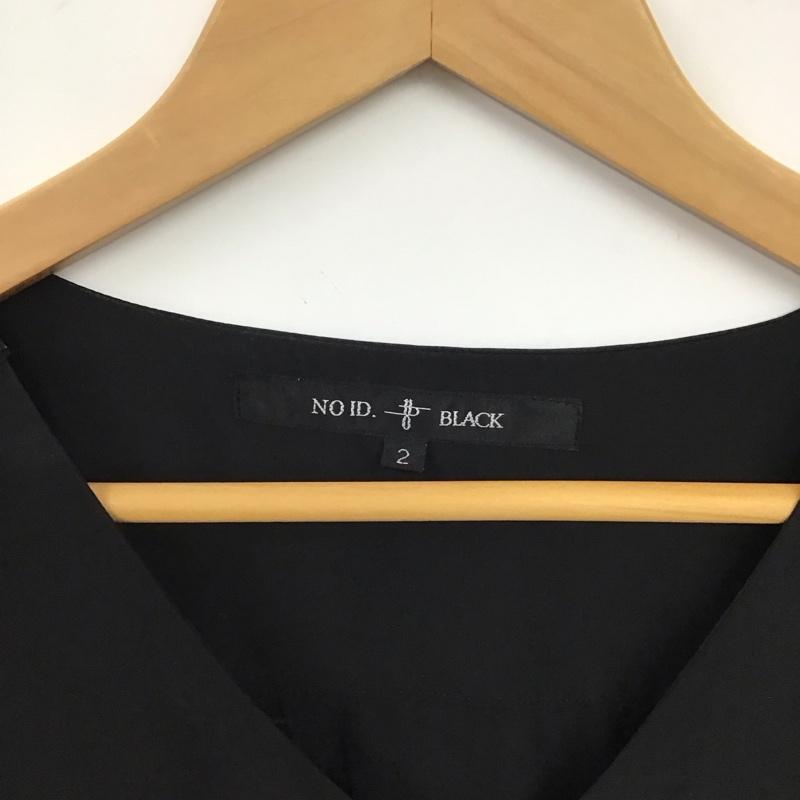 ノーアイディ NO ID. カットソー 半袖 半袖カットソー Vネックカットソー 2 無地 黒 / ブラック / black メンズ USED 古着 中古 10153268