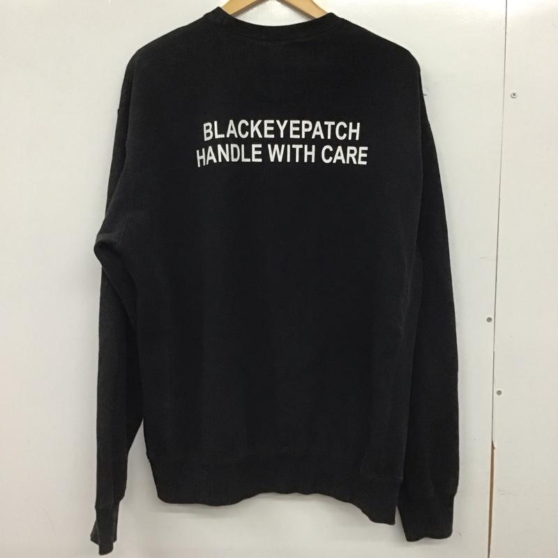 ブラックアイパッチ Black eye patch トレーナー 長袖 長袖トレーナー スウェット クルーネック プルオーバー L ロゴ、文字 黒 / ブラック / black メンズ USED 古着 中古 10153269