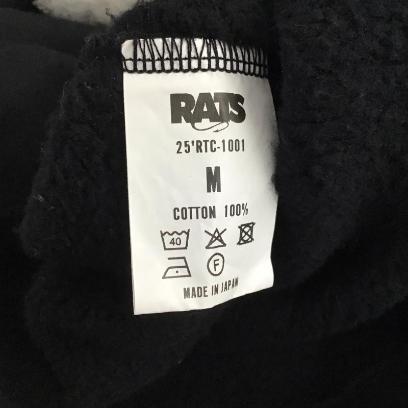 ラッツ RATS トレーナー 長袖 長袖トレーナー スウェット クルーネック プルオーバー M ロゴ、文字 黒 / ブラック / black メンズ USED 古着 中古 10153273
