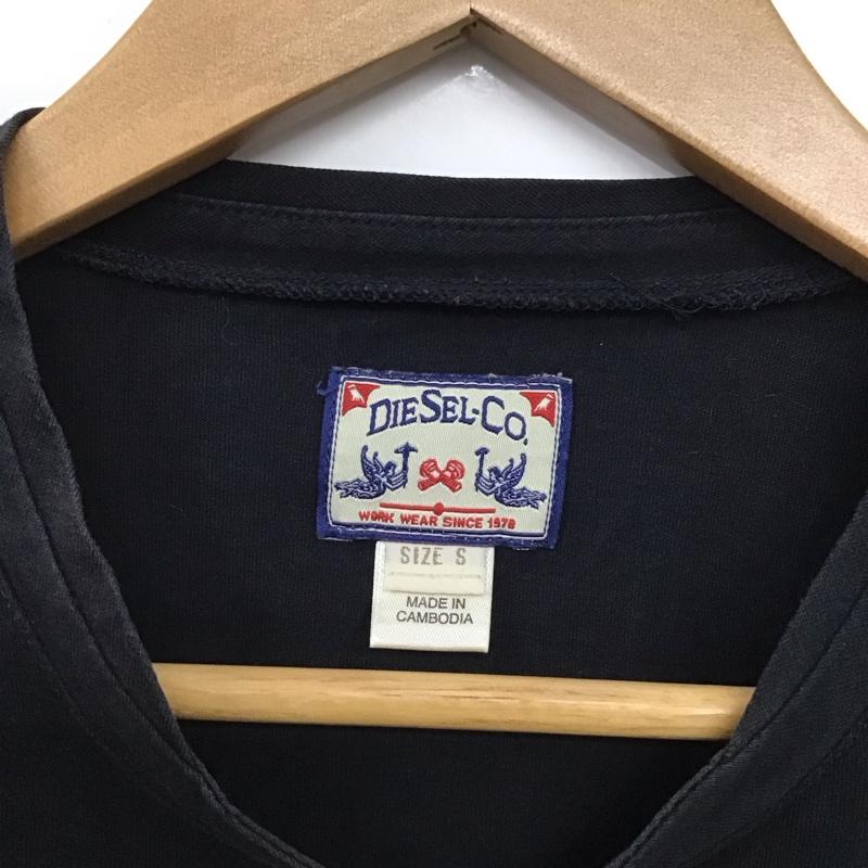 ディーゼル DIESEL Tシャツ 長袖 長袖カットソー プリントTシャツ クルーネックカットソー S ロゴ、文字 黒 / ブラック / black メンズ USED 古着 中古 10153274
