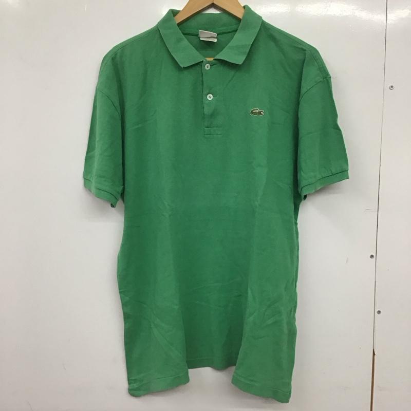 ラコステ LACOSTE ポロシャツ 半袖 半袖ポロシャツ カラーシャツ 半袖カットソー 6 ロゴ、文字 緑 / グリーン / green メンズ USED 古着 中古 10153276