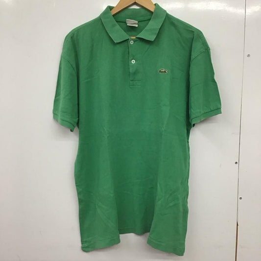 ラコステ LACOSTE ポロシャツ 半袖 半袖ポロシャツ カラーシャツ 半袖カットソー 6 ロゴ、文字 緑 / グリーン / green メンズ USED 古着 中古 10153276