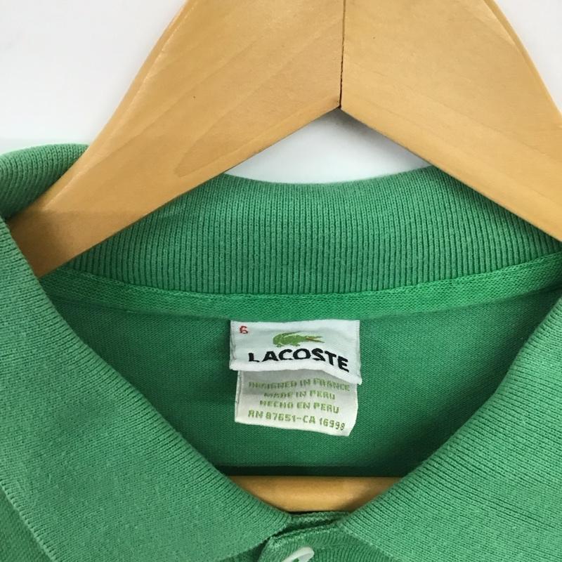ラコステ LACOSTE ポロシャツ 半袖 半袖ポロシャツ カラーシャツ 半袖カットソー 6 ロゴ、文字 緑 / グリーン / green メンズ USED 古着 中古 10153276
