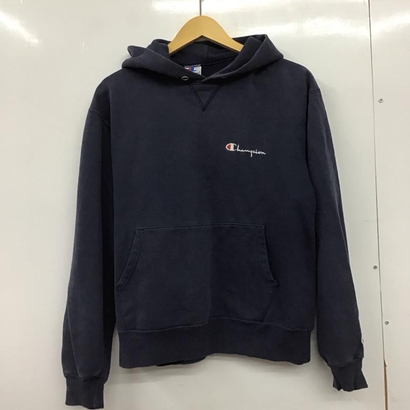 チャンピオン Campion パーカー 長袖 長袖パーカー プルオーバーパーカー スウェット L ロゴ、文字 紺 / ネイビー / navy メンズ USED 古着 中古 10153277