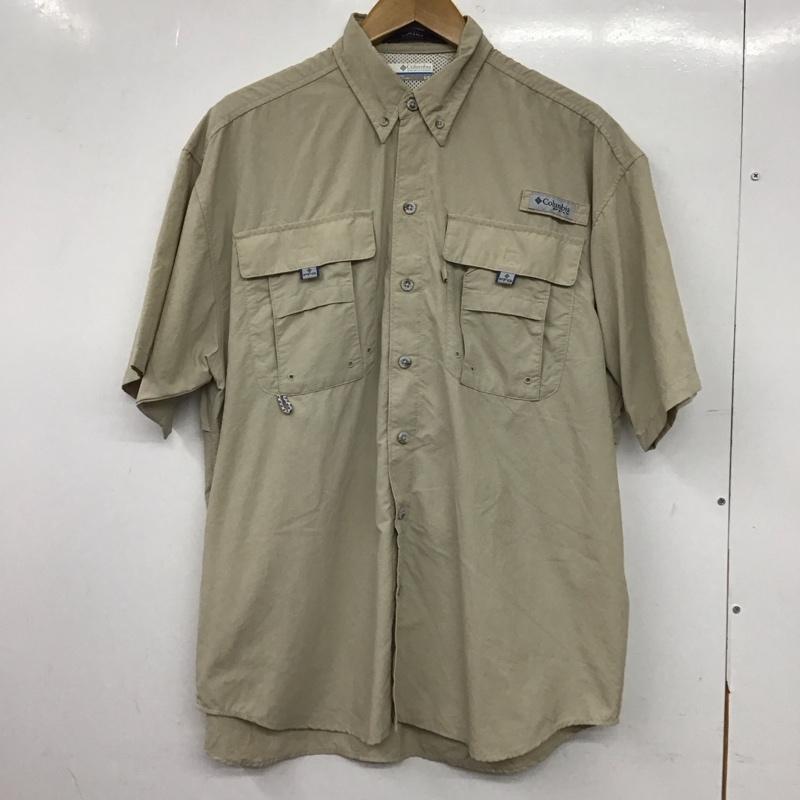 コロンビア Columbia シャツ、ブラウス 半袖 半袖シャツ プロゴシャツ ポケットシャツ S ロゴ、文字 ベージュ / ベージュ / beige メンズ USED 古着 中古 10153278