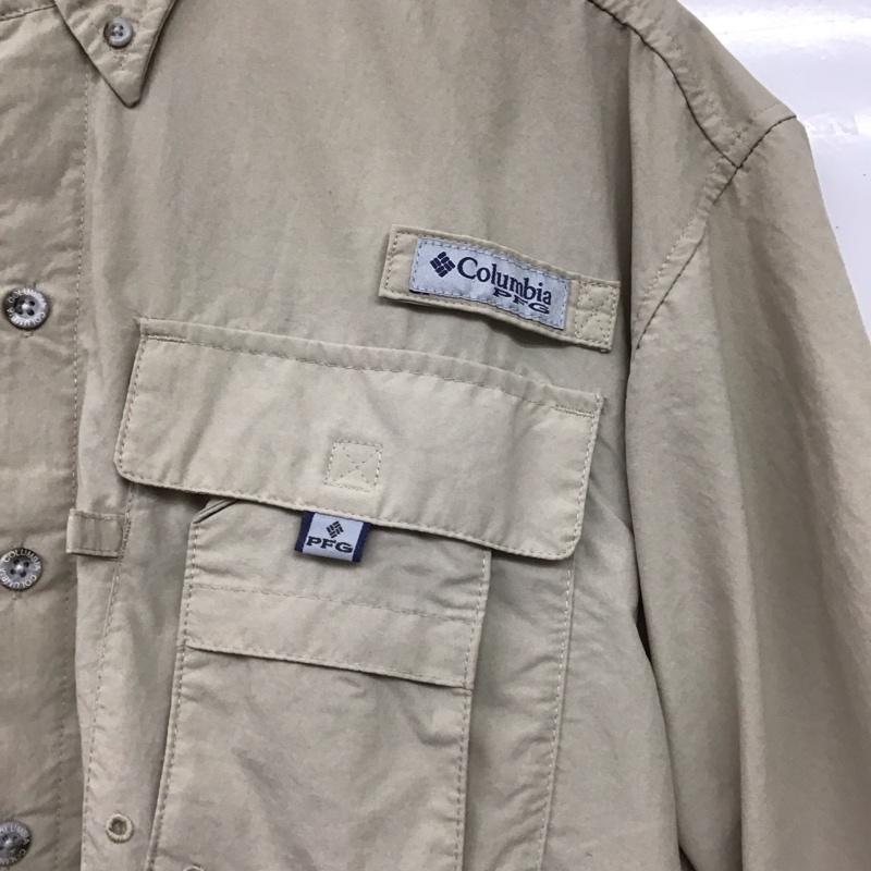 コロンビア Columbia シャツ、ブラウス 半袖 半袖シャツ プロゴシャツ ポケットシャツ S ロゴ、文字 ベージュ / ベージュ / beige メンズ USED 古着 中古 10153278