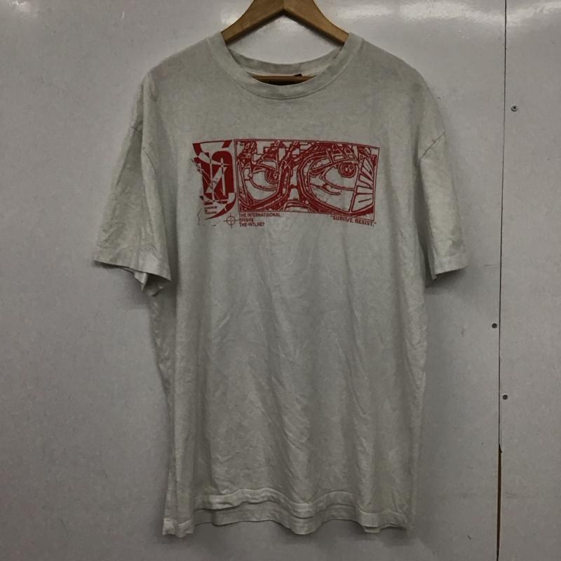ザ インターナショナル The Internatiiional Tシャツ 半袖 半袖カットソー プリントTシャツ クルーネックカットソー XL プリント 白 / ホワイト / white メンズ USED 古着 中古 10153282