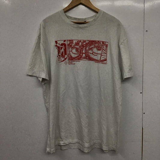 ザ インターナショナル The Internatiiional Tシャツ 半袖 半袖カットソー プリントTシャツ クルーネックカットソー XL プリント 白 / ホワイト / white メンズ USED 古着 中古 10153282