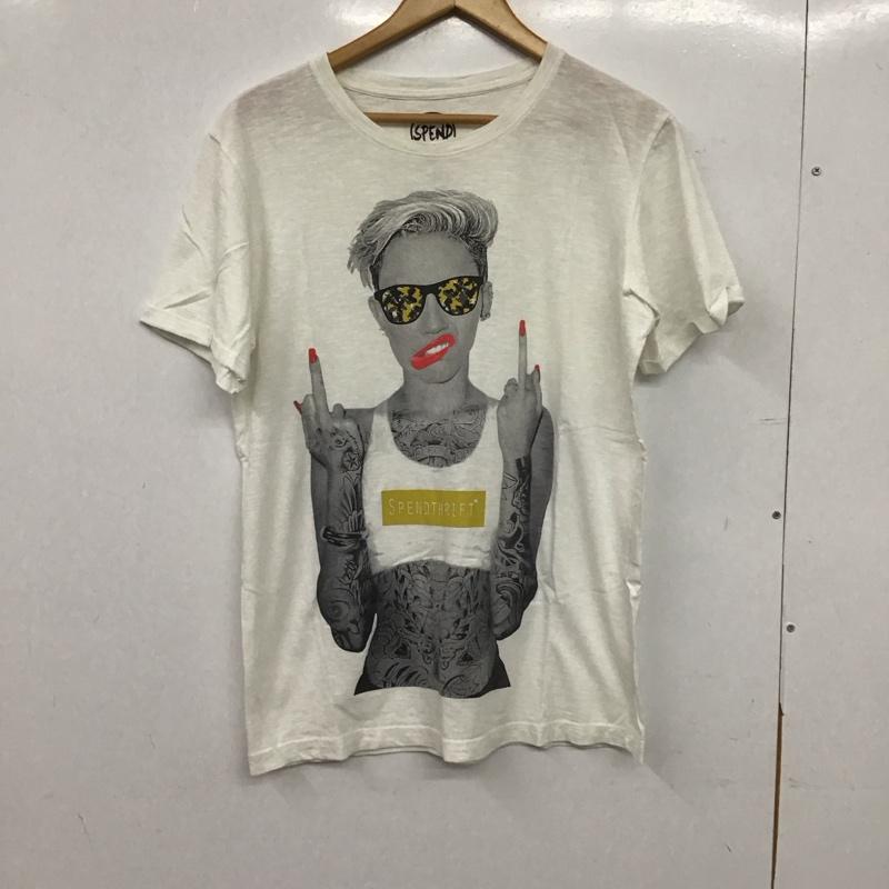 スペンド SPEND Tシャツ 半袖 半袖カットソー プリントTシャツ クルーネックカットソー L プリント 白 / ホワイト / white メンズ USED 古着 中古 10153283