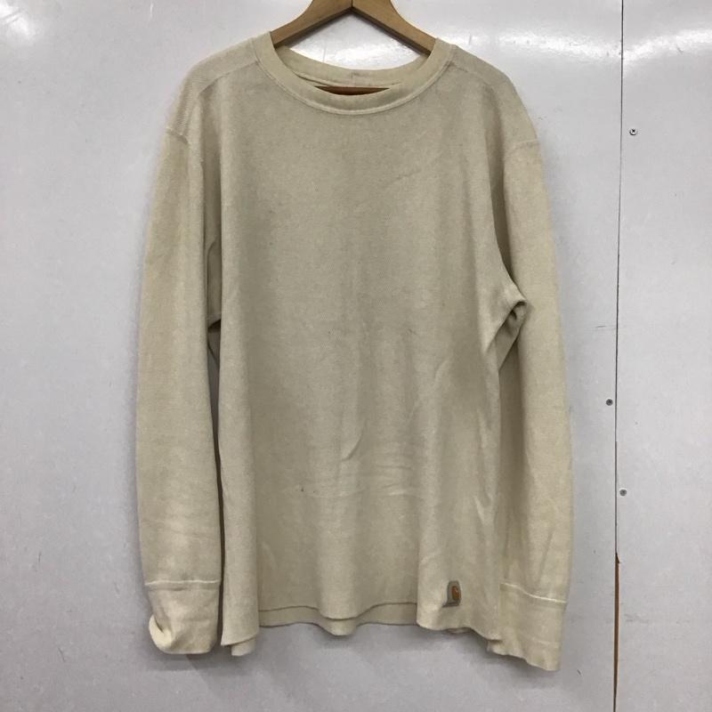 カーハート Carhartt カットソー 長袖 長袖カットソー クルーネックカットソー 無地カットソー L 無地 ベージュ / ベージュ / beige メンズ USED 古着 中古 10153289